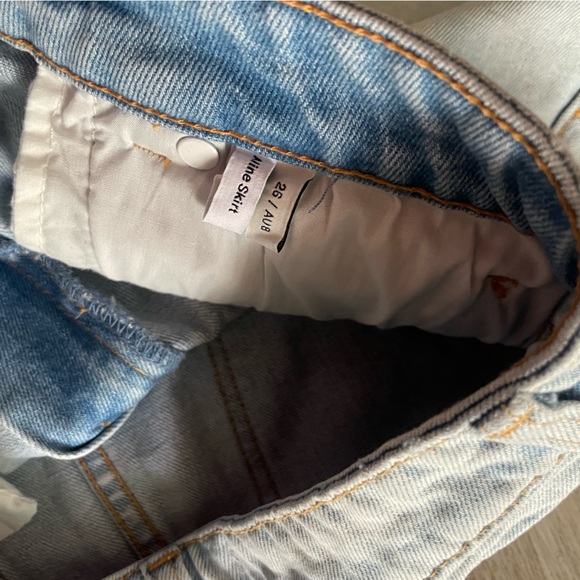 abrand blue a-line y2k style mini short skirt size 26 small - Picture 5 of 5